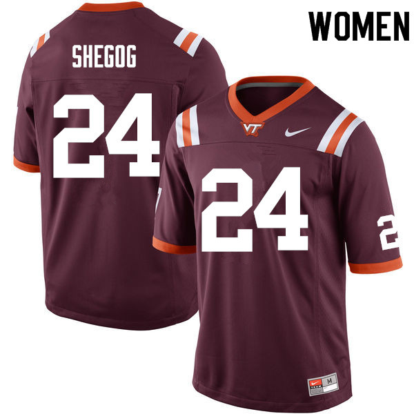 Women #24 Anthony Shegog Virginia Tech Hokies College Football Jerseys Sale-Maroon - Click Image to Close